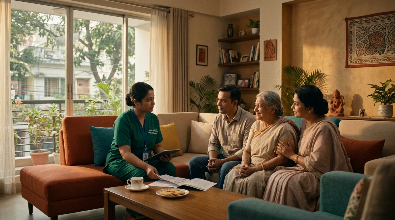 Healthcare professional with family